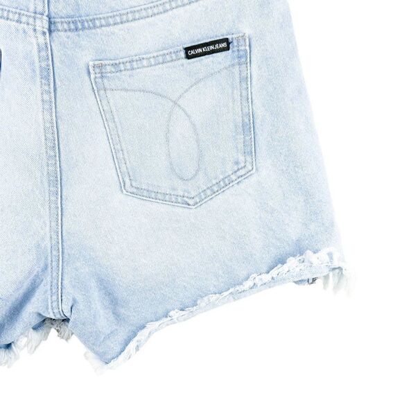 Calvin Klein Light Wash Frayed Edge Raw Hem Denim Jean Shorts Size 30 - Picture 3 of 7